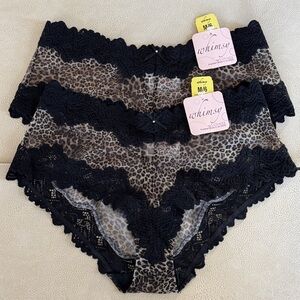 Sheer Mesh Cheetah Boy-Short Panties Bundle NWT